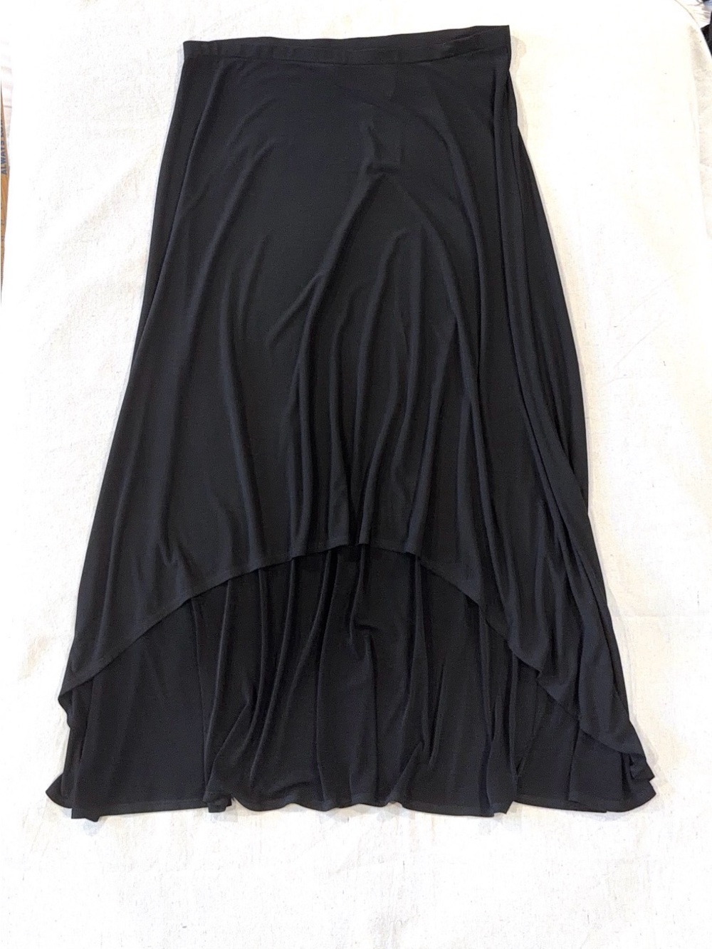 Chico's Black High-Low Layered Midi Skirt (F7)